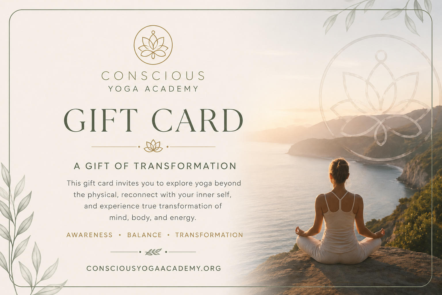 Gift Card: Conscious Yoga Academy