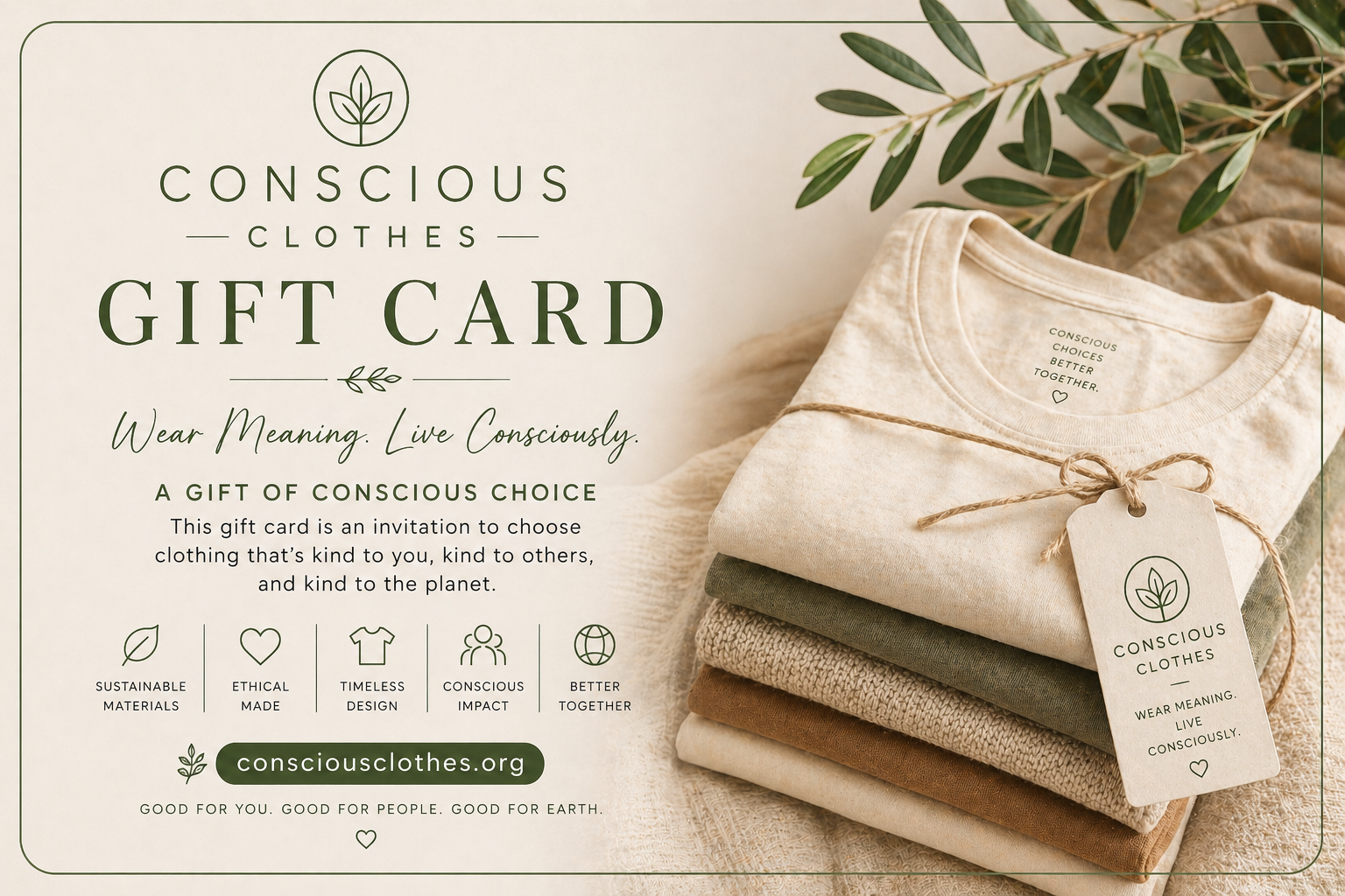 Gift Card: Conscious Clothes